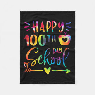 Dye Happy 100h Day Of School Eachers Sudens Kids Fleece Blanket