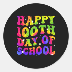 Dye Happy 100th Day Of School Students Kids Teache Classic Round Sticker
