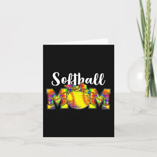 Dye Softball Mum Tee Softball Game Day Vibes Mothe Card (Front)