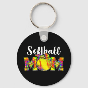 Dye Softball Mum Tee Softball Game Day Vibes Mothe Key Ring