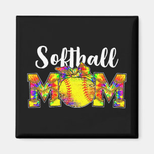 Dye Softball Mum Tee Softball Game Day Vibes Mothe Magnet