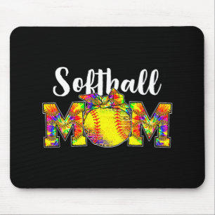 Dye Softball Mum Tee Softball Game Day Vibes Mothe Mouse Pad