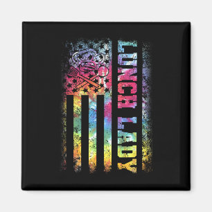 Dye Us Flag Lunch Lady Back To School Magnet