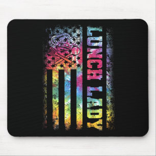 Dye Us Flag Lunch Lady Back To School Mouse Pad