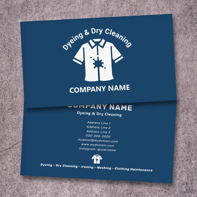Dyeing & Dry Cleaning Blue Business Card (Dyeing & Dry Cleaning Blue Business Card)