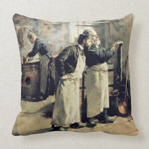 Dyeing workshop in the Gobelins, 19th century Cushion