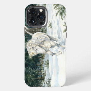 Dyfra Icelandic Unicorn Frolicking in Snowy Forest iPhone 13 Pro Max Case