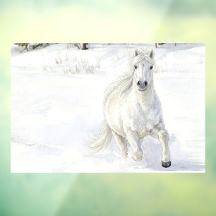 Dyfra the Icelandic Horse Galloping in Snow
