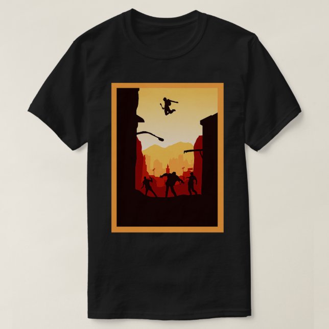 Dying Light Minimalist Travel Style Video Game Art T-Shirt (Design Front)
