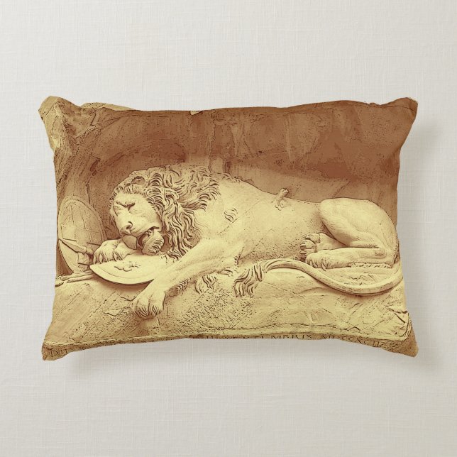 Dying Lion of Luzern - Löwendenkmal Decorative Cushion (Front)