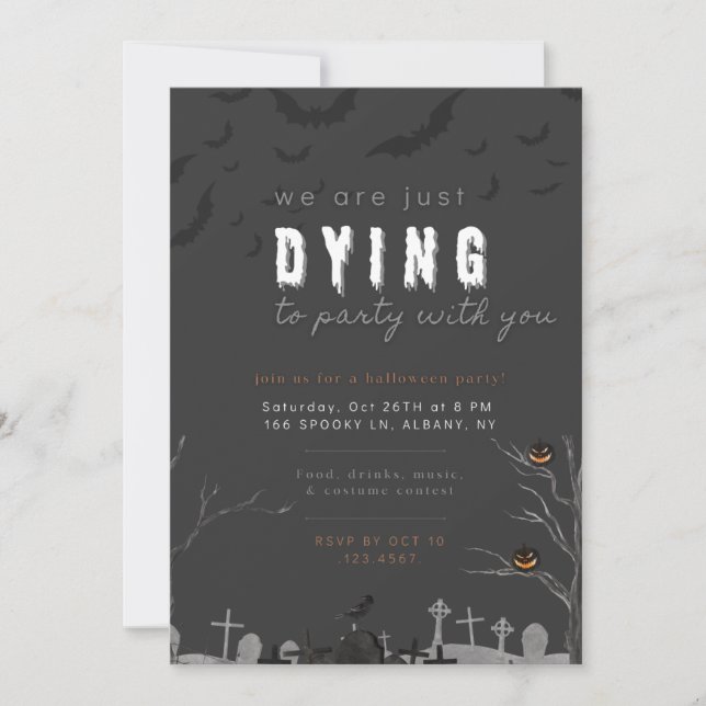 Dying to Party Halloween Invitation (Front)