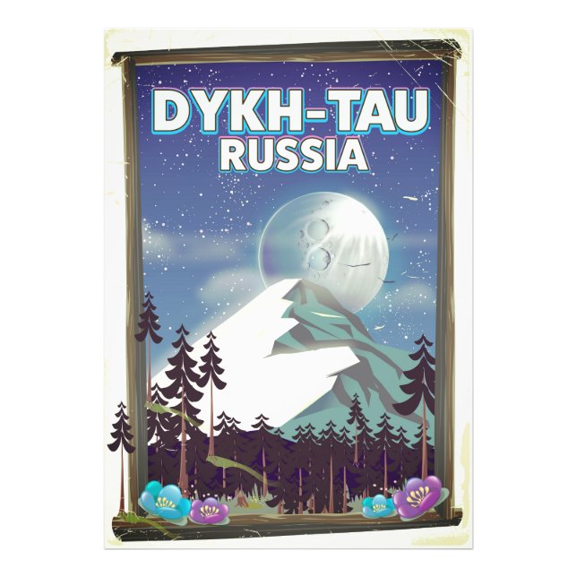 Dykh-Tau Russia travel poster. Photo Print (Front)