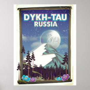 Dykh-Tau Russia travel poster. Poster