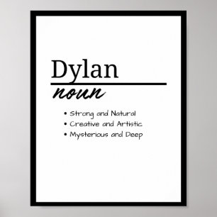 Dylan, Boy Personalized Name Definition Poster
