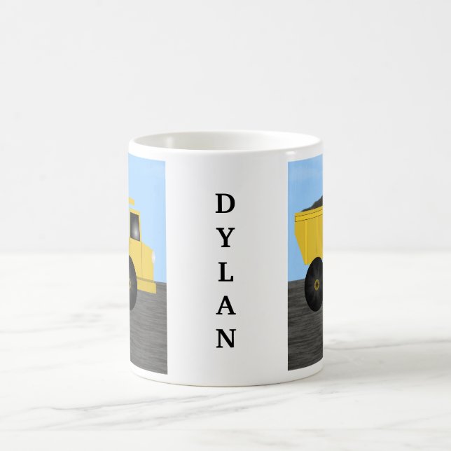 Dylan Dump Truck Personalised Name Mug (Center)