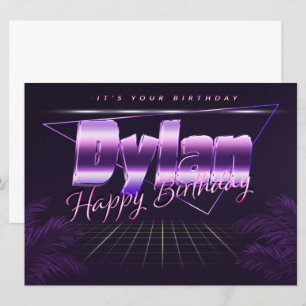 Dylan Name Vorname lila retro Karte Geburtstag Card
