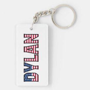 Dylan Name Vorname USA Flagge Anhänger Schlüssel Key Ring