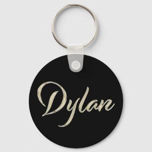 Dylan Name whitegold Button Schlüsselanhänger Key Ring