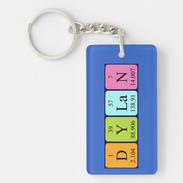 Dylan periodic table name keyring (Front)