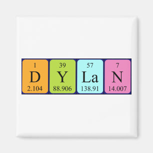 Dylan periodic table name magnet