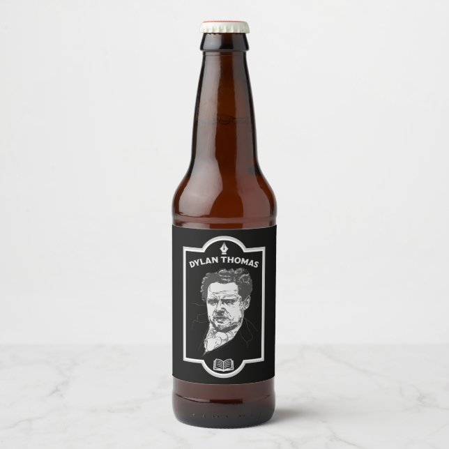 Dylan Thomas Welsh Poet Beer Bottle Label (Front)