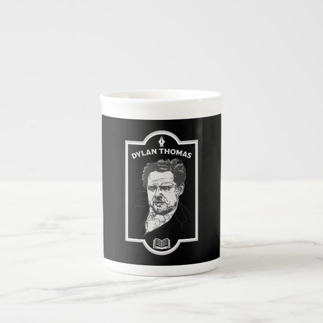 Dylan Thomas Welsh Poet Bone China Mug (Front)
