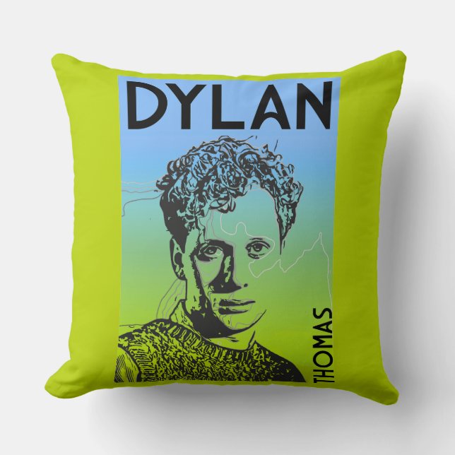 Dylan Thomas Welsh Poet Cushion (Front)
