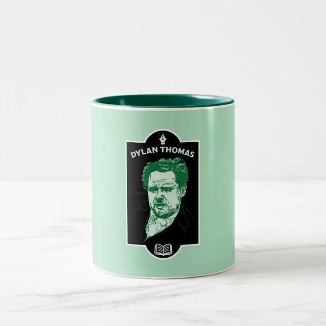 Dylan Thomas Welsh Poet Two-Tone Coffee Mug (Center)