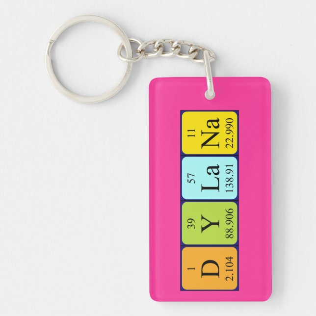 Dylana periodic table name keyring (Front)