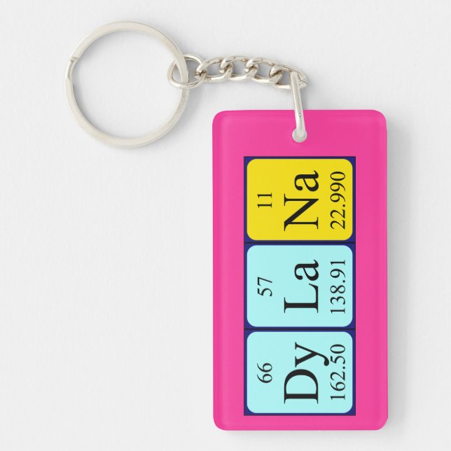 Dylana periodic table name keyring (Front)