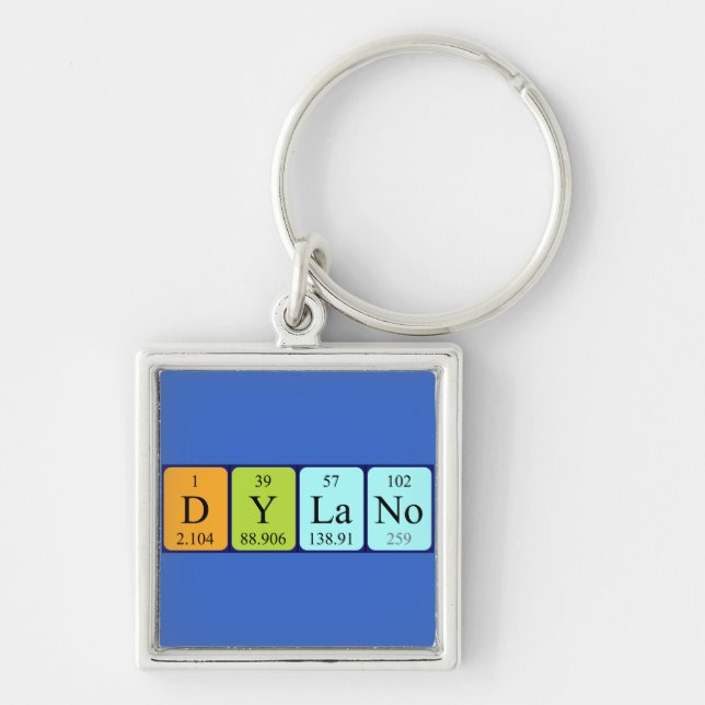 Dylano periodic table name keyring (Front)