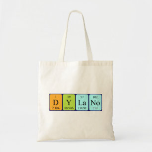 Dylano periodic table name tote bag