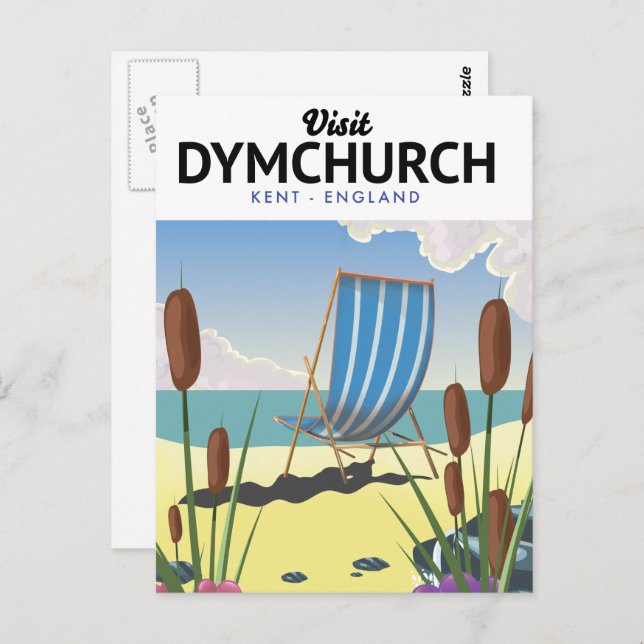 Dymchurch Kent seaside travel poster Postcard (Front/Back)