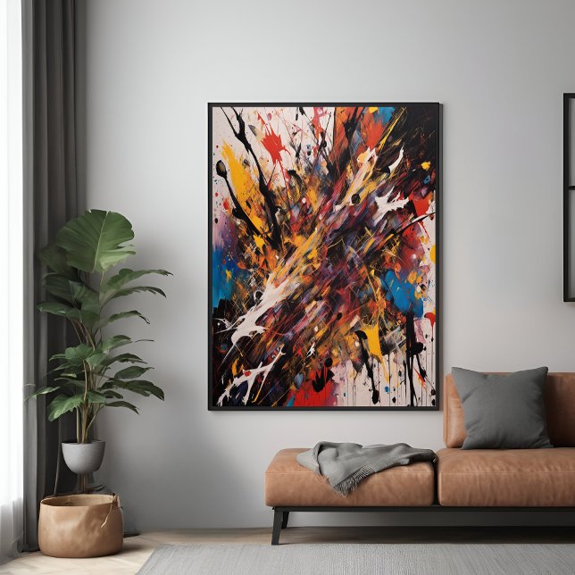 Dynamic Abstract Action Expressionist Vibrant Art Poster (Creator Uploaded)