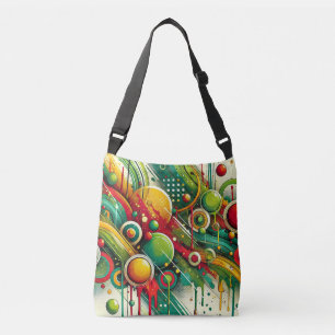 Dynamic Abstract Artwork with Colourful Circles Crossbody Bag