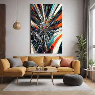 Dynamic Abstract Burst – Geometric Explosion Art Poster