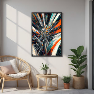 Dynamic Abstract Burst – Geometric Explosion Art Poster