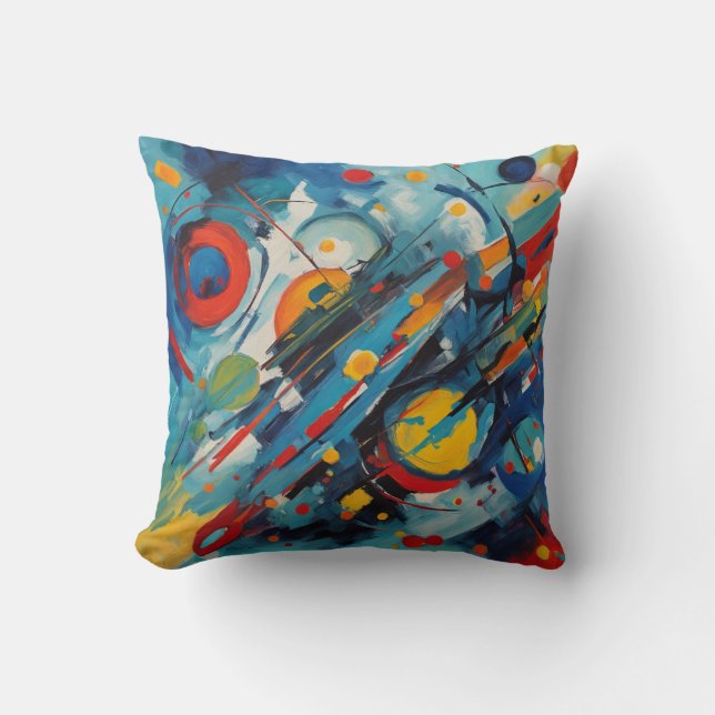 Dynamic Abstract Composition Celestial Collision Cushion (Front)