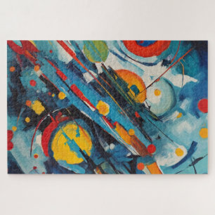 Dynamic Abstract Composition Celestial Collision Jigsaw Puzzle