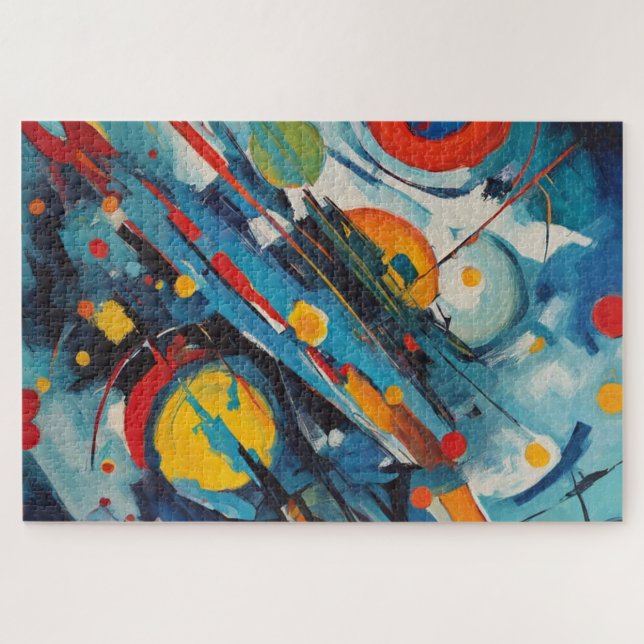 Dynamic Abstract Composition Celestial Collision Jigsaw Puzzle (Horizontal)