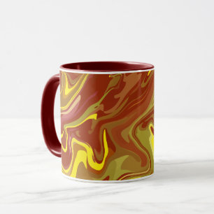 Dynamic Abstract Fluid Art with Warm Tones Mug