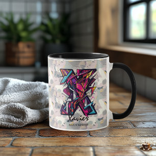 Dynamic Abstract Monogram Mug - X for Xavier