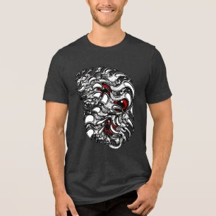Dynamic Abstract Red Surrealist Eyeball Art Tri-Blend Shirt