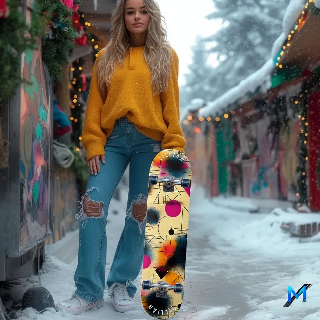 Dynamic Abstract Shapes with Geometric Patterns  Skateboard (Creator Uploaded)