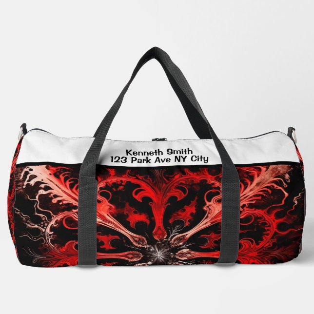 Dynamic Abstract Sport Gear Monogram Personalised Duffle Bag (Front)