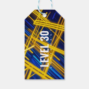 Dynamic Abstract Tech Light Speed Neon Cyberpunk Gift Tags