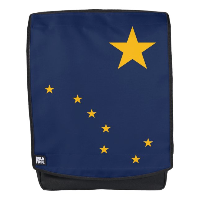 Dynamic Alaska State Flag Graphic on a Backpack (Front)