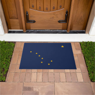 Dynamic Alaska State Flag Graphic on a Doormat