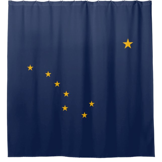 Dynamic Alaska State Flag Graphic on a Shower Curtain (Front)