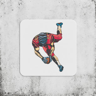 Dynamic American Football Player Touchdown  Square Sticker